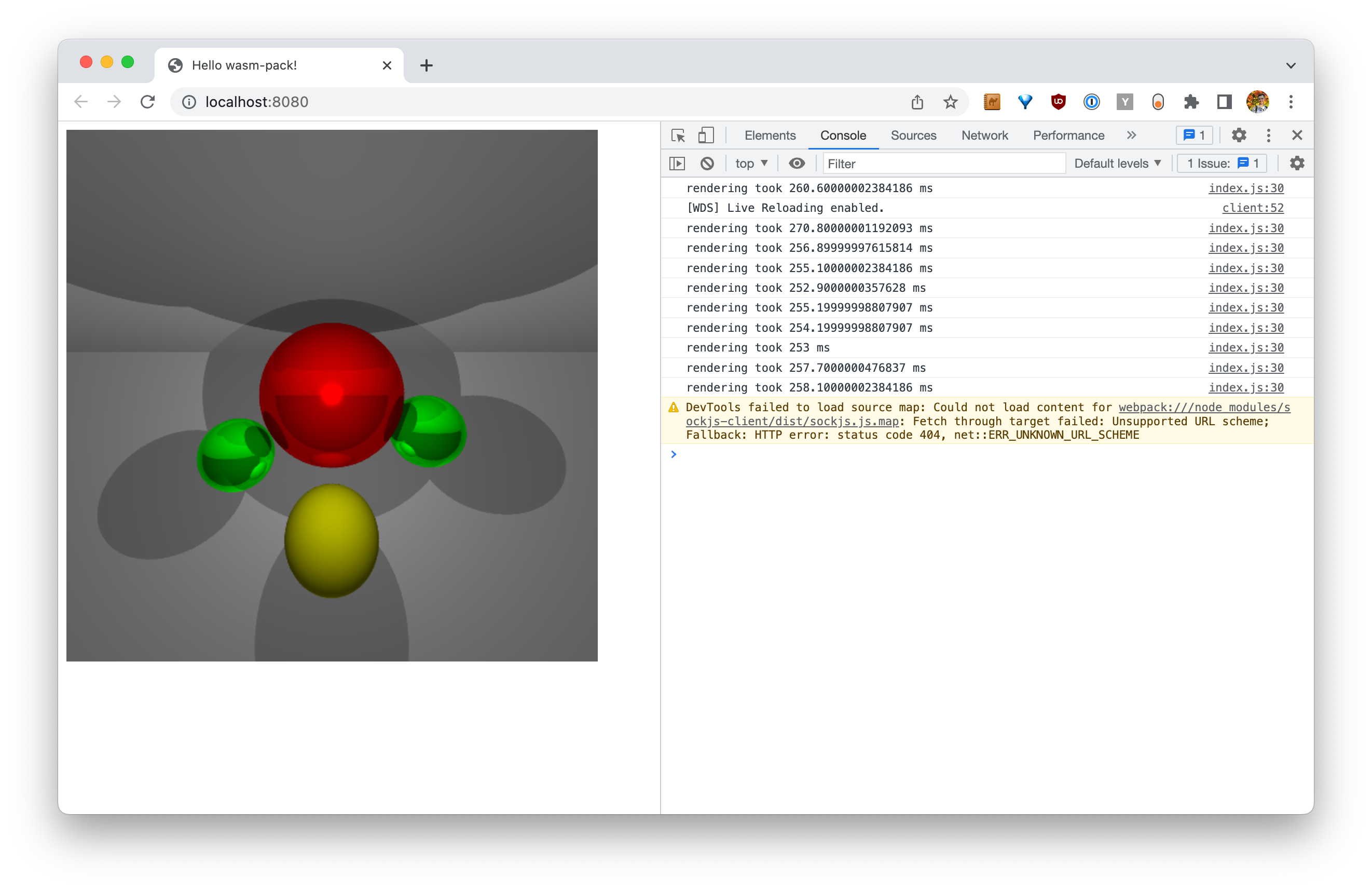 shiny spheres in a browser